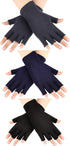 SATINIOR 3 Pairs Half Finger Gloves Winter Fingerless Knit Gloves for Men Women, Dark Grey, M...